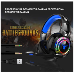 JEDEL Gaming Headset for PC And Consoles (Ps4 Xbox), Ultra Led Light Soft Memory Headset \w Noise Canceling Mic, Over-Ear Gaming Headphone, Ps4 Xbox