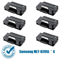 PRINTER PRO 6 Pack Samsung Mlt-D205L (D205/mltd205/mlt-D205) Compatible Toner Cartridge-Samsung Printer Ml-3300/3310/3710/3712/3312