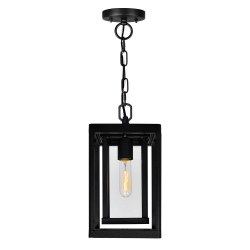 CWI LIGHTING Mulvane 1 Light Outdoor Hanging Light In Black