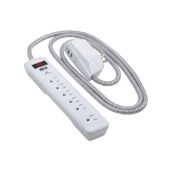 TRIPP LITE 7 Outlet 6 On Strip/1 In Protector Wht (Tlp616USB)