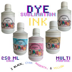 PRINTOXE ® Sublimation Ink 5 Refill Bottles (Set+Black) Universal Use Each Bottle 250Ml for Printers Clothing And Many Others