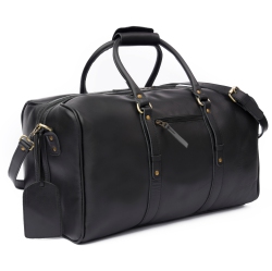 HIDES CANADA Hides Luggage Weekender Leather Travel Gym Duffle Bag 20" In Black