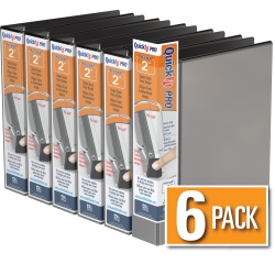 QUICKFIT Davis Group Davis Group ® Pro Heavy Duty Single Touch Pin-Lock® View Binder, 6 Pack, 2" - In Black