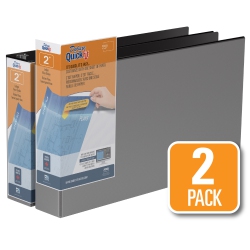 QUICKFIT Davis Group ® 11 X 17 Heavy Duty D Ring Spreadsheet View Binder, 2 Pack, 2" - In Black