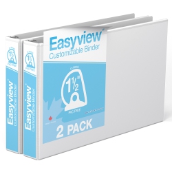 DAVIS GROUP Easyview® Premium, Angle D Ring, Customizable, 11 X 17 Inch, Spreadsheet View Binder, 2 Pack (White 1.5")
