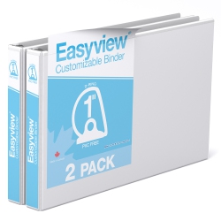 DAVIS GROUP Easyview® Premium, Angle D Ring, Customizable, 11 X 17 Inch, Spreadsheet View Binder, 2 Pack (White 1")