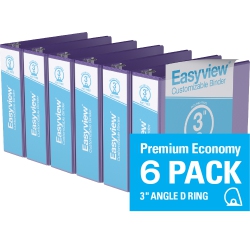 DAVIS GROUP Easyview® Premium Round Ring Customizable View Binder, 6 Pack, 3" - In Purple