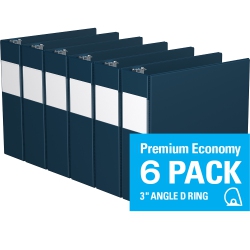 DAVIS GROUP Premium Economy D Ring Binder, 6 Pack, 3" - In Navy Blue