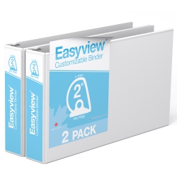 DAVIS GROUP Easyview® Premium, Angle D Ring, Customizable, 11 X 17 Inch, Spreadsheet View Binder, 2 Pack (White 2")