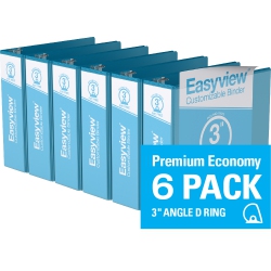 DAVIS GROUP Easyview® Premium Round Ring Customizable View Binder, 6 Pack, 3" - Tuirquoise In Blue