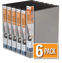 QUICKFIT Davis Group Davis Group ® Pro Heavy Duty Single Touch Pin-Lock® View Binder, 6 Pack, 1" - In Black