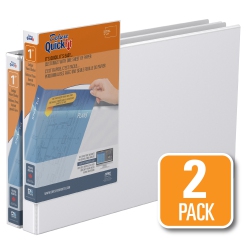 QUICKFIT Davis Group ® 11 X 17 Heavy Duty D Ring Spreadsheet View Binder, 2 Pack, 1" - In White