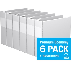 DAVIS GROUP Premium Economy D Ring Binder, 6 Pack, 3" - In White
