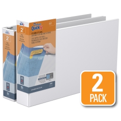 QUICKFIT Davis Group ® 11 X 17 Heavy Duty D Ring Spreadsheet View Binder, 2 Pack, 2" - In White