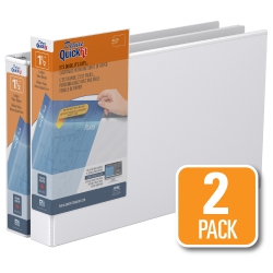 QUICKFIT Davis Group ® 11 X 17 Heavy Duty D Ring Spreadsheet View Binder, 2 Pack, 1.5" - In White
