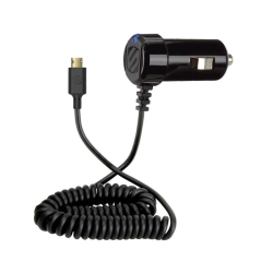 SCOSCHE Car Charger Micro USB With Ez Tip 12 Watts Hard Wired Coil In Black