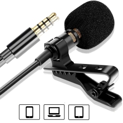 ISTAR Lavalier Lapel Microphone Single Head Mic 3.5MM Aux for Smartphone, Laptop Other-2 Pack