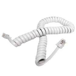 HYFAI Telephone Cord, Phone Handle Cord, Handset Cable Cord, Landline Phone Handset Cable Cord Rj9 4P4C 7Ft In White