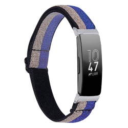 STRAPSCO Elastic Nylon Watch Band Strap for Fitbit Inspire & Inspire Hr - Glitter Stripe In Multicolor