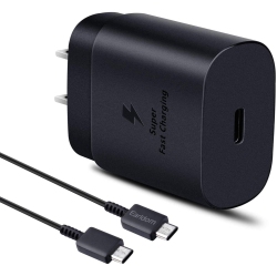 HASHTAG Super Fast 25 Watts Charger for Samsung Devices & 6 Feet Type C to Type C Cable