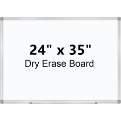 MOUSTACHE 24" X 35" Magnetic Whiteboard, Dry Erase Board Easy Wipe With Aluminum Frame, Fix Or Hang On The Wall
