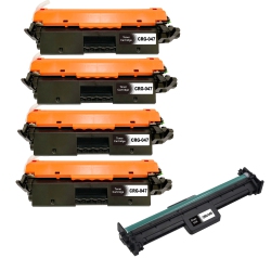 TONER4U - 5 Pack (4X 047 Toner+ Drum 049) Compatible (4 Toner Cartridge+ Drum Unit) for Canon 047, Canon 049 2164C001Aa 2165C001 Aa, Lbp112
