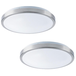 XTRICITY - Set Of 2 Round Ceiling Lights With Integrated Leds, 11 " Diameters, 15W, From The Verona Collection In Silver