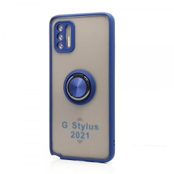 CC Topsave PC+Tpu Rugged Hybrid Cover Case W/360 Degrees Rotating Ring Stand for Motorola Moto G Stylus(2021) In Navy Blue