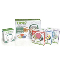 TIMIO Screenless Educational Audio And Music Player + 3 Disc Packs (20 Discs Total) + Headset