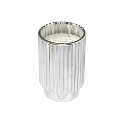MAISON CONCEPTS 11.3OZ Ribbed Electroplated Scented Candle (Winter Berry) In Silver