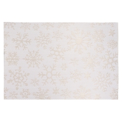 MAISON CONCEPTS Vinyl Placemat (Gold Snowflake On White) - Set Of 12