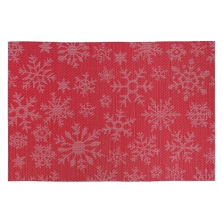 MAISON CONCEPTS Vinyl Placemat (White Snowflake On Red) - Set Of 12