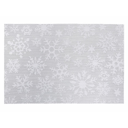 MAISON CONCEPTS Vinyl Placemat (Silver Snowflake On White) - Set Of 12