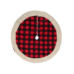 MAISON CONCEPTS Buffalo Tree Skirt With Sherpa Border In Red