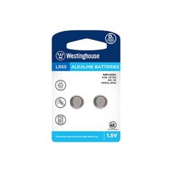 WESTINGHOUSE 10 X Lr55 / Ag8 Alkaline Button Batteries (5 Cards Of 2)