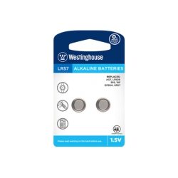 WESTINGHOUSE 10 X Lr57 / Ag7 Alkaline Button Batteries (5 Cards Of 2)
