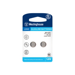 WESTINGHOUSE 10 X Lr43 / Ag12 Alkaline Button Batteries (5 Cards Of 2)