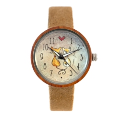 DIANE BALIT WATCHES Trendy Exotic Wood Watch | Loving Cats In Multicolor