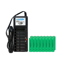 VANSON V-868 8 Bay Aa & Aaa Charger + 16 Aaa (700 Mah) Nimh Batteries