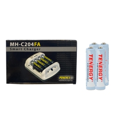 POWEREX Mh-C204Fa Aa / Aaa Smart Battery Charger & 4 Aaa Tenergy Nimh Rechargeable Batteries (1000 Mah)