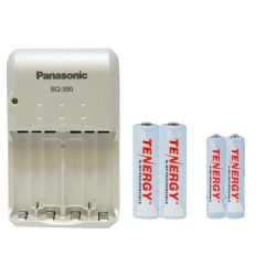 TENERGY Panasonic Bq-390 Smart Battery Charger + 2 Aa (2500 Mah) + 2 Aaa (1000 Mah) Nimh Rechargeable Batteries
