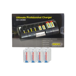 TENERGY Powerex Mh-C808M 8 Bay Lcd Charger + 8 C Premium Nimh Batteries (5000 Mah)