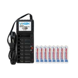 VANSON V-868 8 Bay Aa & Aaa Charger + 8 Aaa (1000 Mah) Tenergy Nimh Batteries
