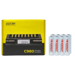 TENERGY Powerex C980 Smart Charger & 8 Aa Nimh Rechargeable Batteries (2500 Mah)