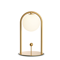 TUBICEN Mid Century Table Lamp, Modern Glass Globe Nightstand Lamp, 4-Way Led Dimmable Metal Bedside Lamp, Touch Switch, USB Plug In Living Room