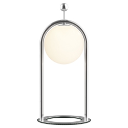 TUBICEN Mid Century Table Lamp, Modern Glass Globe Nightstand Lamp, 4-Way Led Dimmable Metal Desk Lamp, Touch Switch, USB Plug In Bedside Night