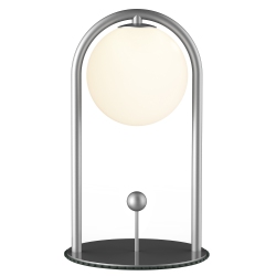 TUBICEN Mid Century Table Lamp, Modern Glass Globe Nightstand Lamp, 4-Way Led Dimmable Bedside Desk Lamp, Touch Switch, USB Plug In Living Room