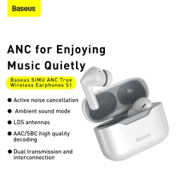 BASEUS Active Noise Cancelling-True Wireless Earphone S1 In White