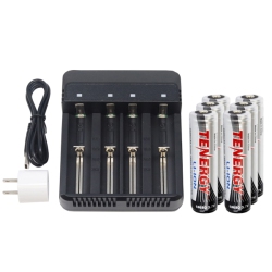 TENERGY 4-Slot Li-Ion Battery Charger + 6 X 18650 3.6V 2600 Mah Li-Ion W/ PCb