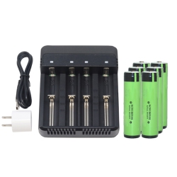 PANASONIC 4-Slot Li-Ion Battery Charger + 6 X 3.7 Volt 18650 Lithium Ion Batteries (3400 Mah)